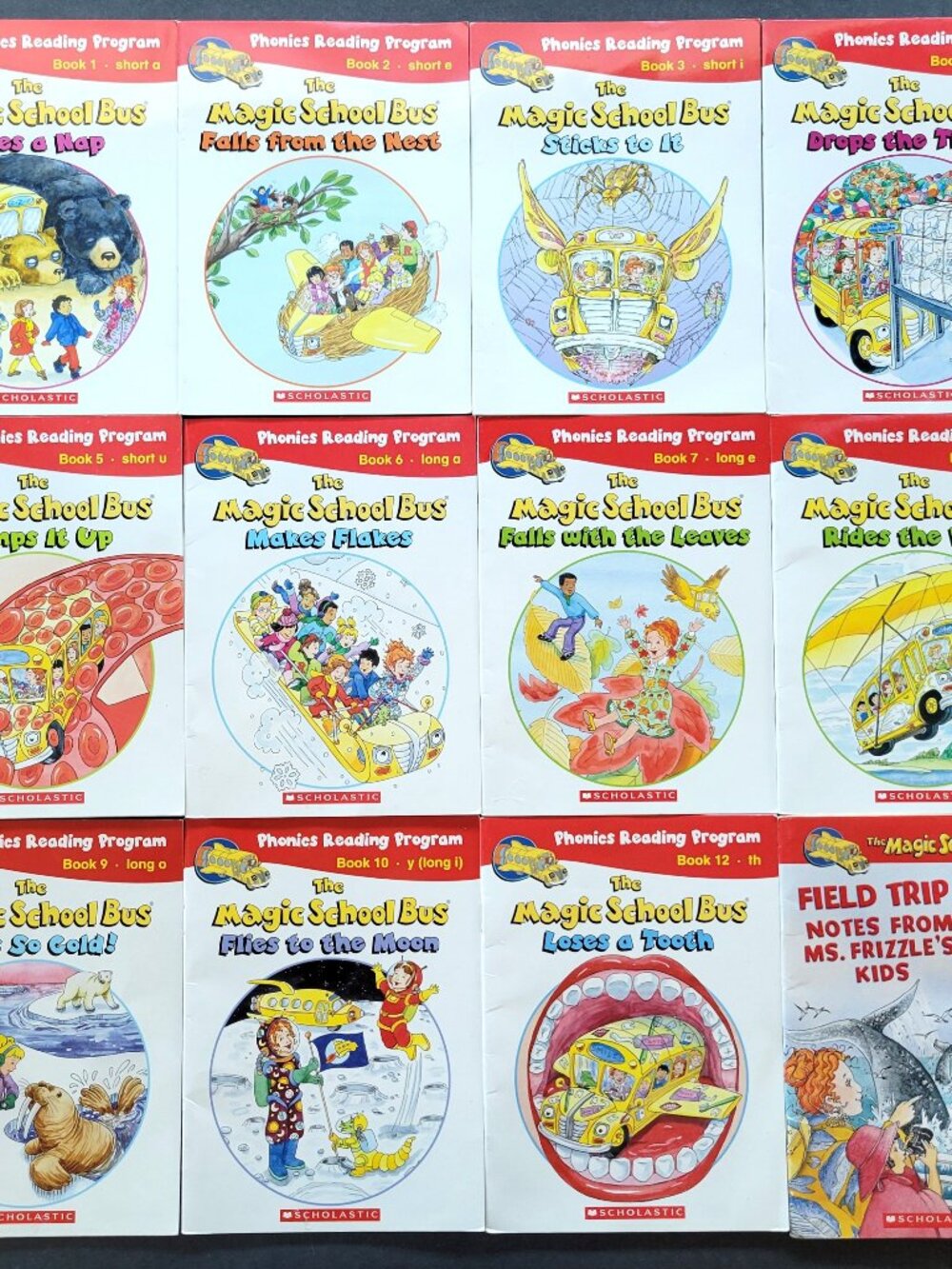MAGIC SCHOOL BUS PHONICS READING PROGRAM BOOKS 1 - 12 VINTAGE 90s SCHOLASTIC